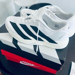 Adidas Men's White and Black Adizero Evo SL Shoes